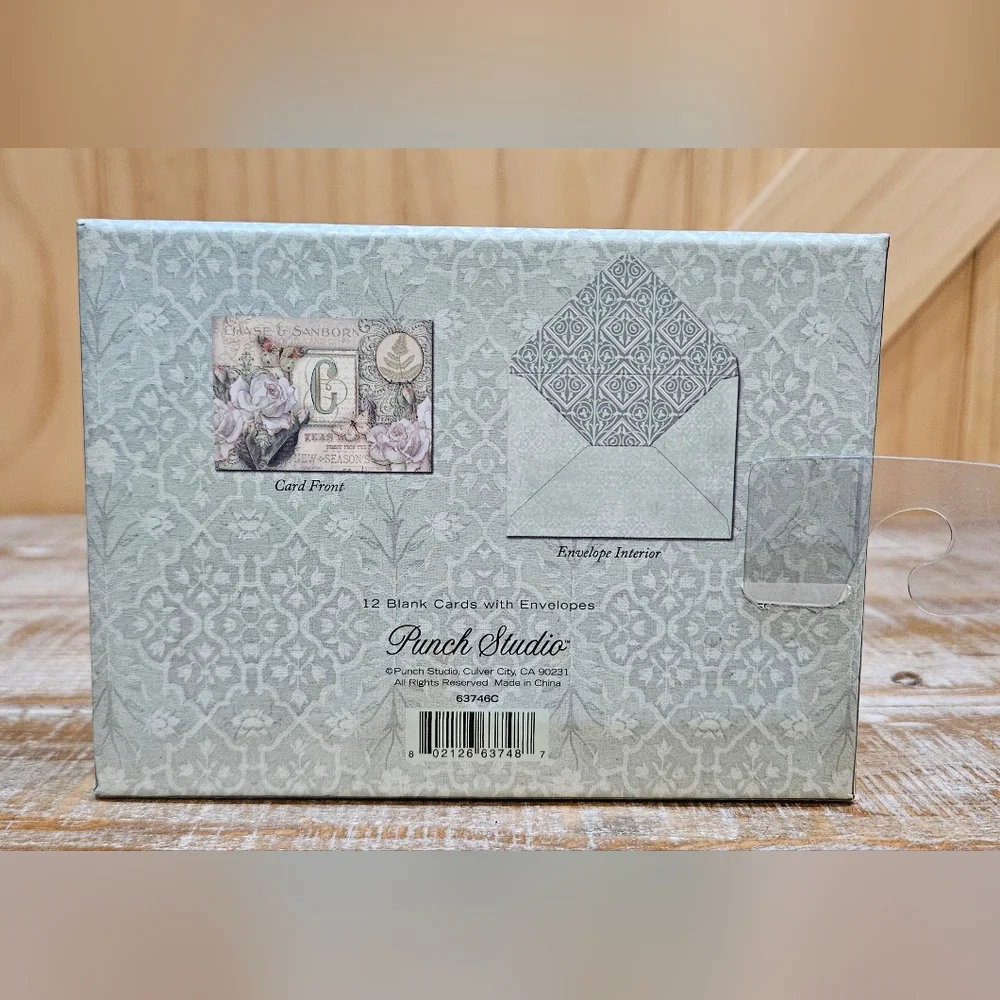 NIP | Punch Studio Vintage Inspired Chase & Sansborn Tea & Coffee Note Cards
